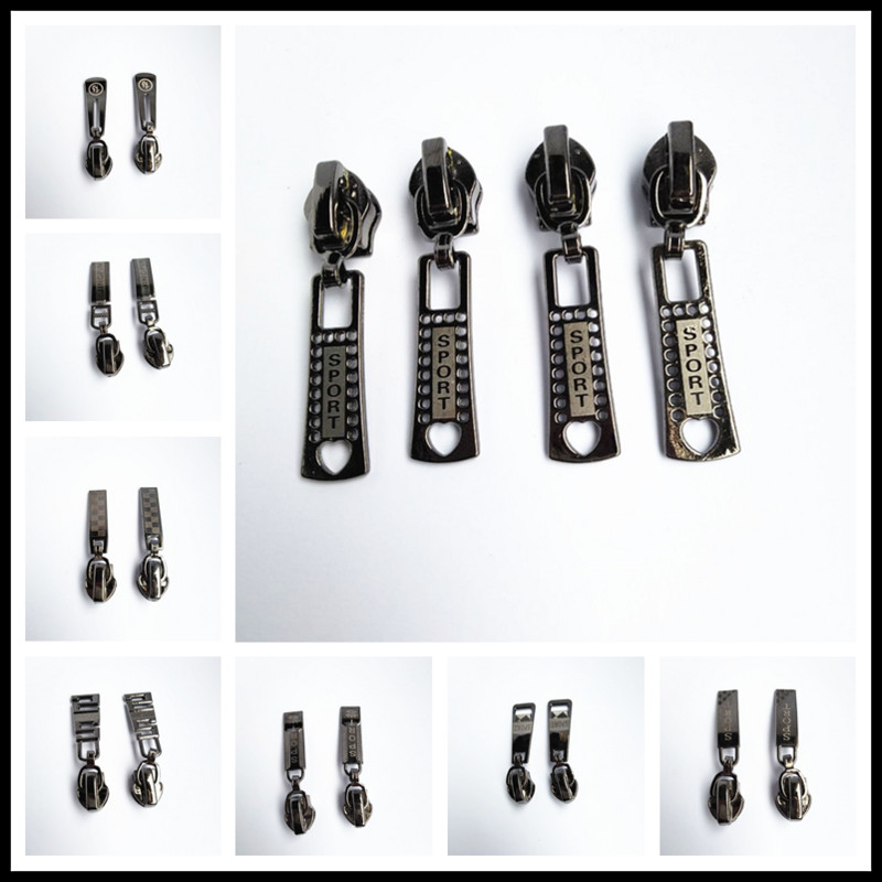 50 ks 5# pištoľový čierny zips na oblečenie, bytový textil, kovový posuvník na 5# nylonový zips
