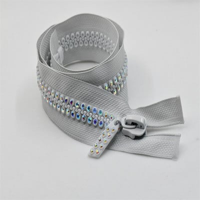 zips 60cm 2-radový, trieda A AB, kamienkový strieborný/zlatý/čierny základ, šaty, šitie, 2 ks