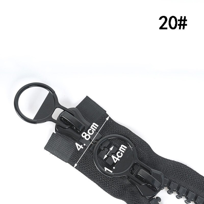 Dervos dvigubo atidarymo užtrauktukas 75/80/85/90/100/120/150 cm juodas užtrauktukas atviras drabužių siuvimo palto palapinei juodas užtrauktukas didelis