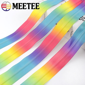 5 метра 5 # найлонови ципове Лента Rainbow Декоративен цип за шевна чанта Дрехи Яке Ципове Комплекти за ремонт Направи си сам аксесоари за дрехи