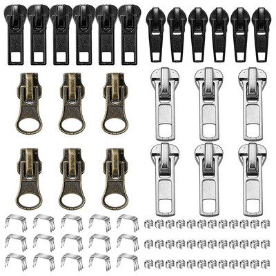 24 Pieces Zipper Sliders Zipper Pull Replacement With Zipper Slider Repair Kits For Nylon Coil Jacket Zippers Supplies