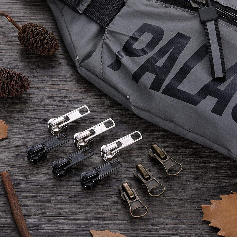 24 vienetų užtrauktuko slankikliai Užtrauktuko traukimo pakeitimas su užtrauktuko slankiklių taisymo rinkiniais, skirtais nailoninės striukės užtrauktukų reikmenims