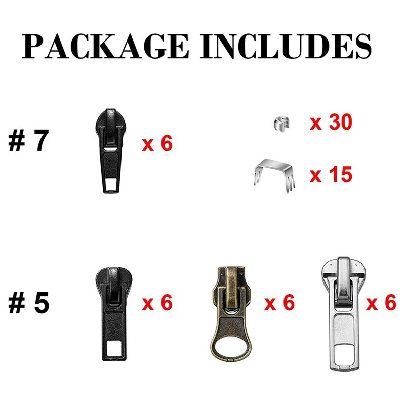 24 vienetų užtrauktuko slankikliai Užtrauktuko traukimo pakeitimas su užtrauktuko slankiklių taisymo rinkiniais, skirtais nailoninės striukės užtrauktukų reikmenims