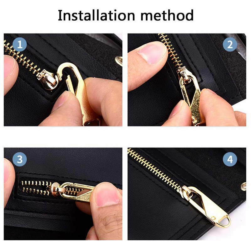 2 buc. Seturi de reparare a fermoarului metalic de modă Fermoare Fermoare Extractor pentru glisor cu fermoar Seturi de cusut cu fermoar cu fermoar de bricolaj