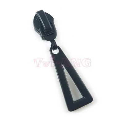 20 ks/sada, čierne 5# zipsové klzáky s úzkym trojuholníkovým tvarom pre reverzný nylonový zips a živicový zips