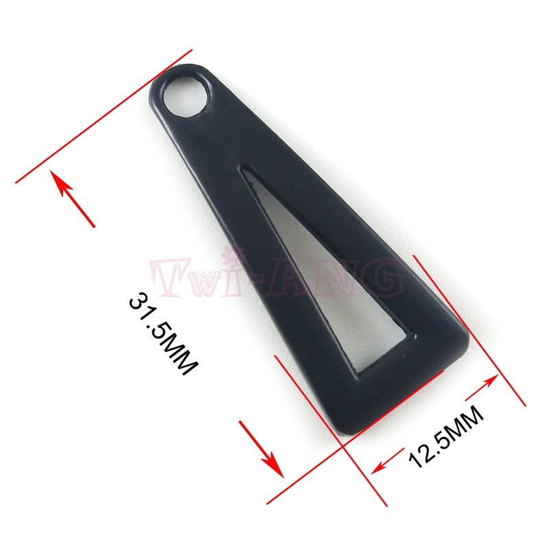 20 ks/sada, čierne 5# zipsové klzáky s úzkym trojuholníkovým tvarom pre reverzný nylonový zips a živicový zips