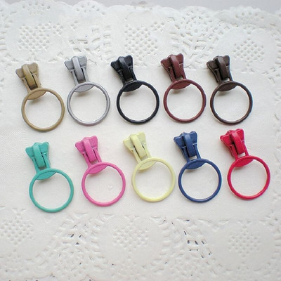 #5V ρητίνη εξολκέα με φερμουάρ δαχτυλίδι κεφαλή φερμουάρ 11 χρώμα προαιρετικά DIY ράψιμο υφάσματα για το σπίτι Αξεσουάρ φερμουάρ 20 τμχ/παρτίδα