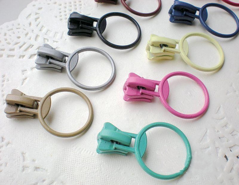 #5V ρητίνη εξολκέα με φερμουάρ δαχτυλίδι κεφαλή φερμουάρ 11 χρώμα προαιρετικά DIY ράψιμο υφάσματα για το σπίτι Αξεσουάρ φερμουάρ 20 τμχ/παρτίδα