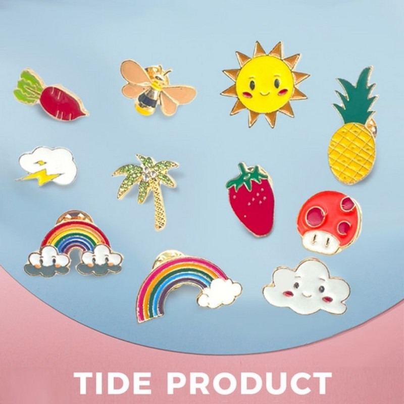 Kalėdų dekoras 20/30/40/50 vnt Atsitiktiniai ženkliukai Mieli asmeniniai ženkliukai Madingi segtukai Priedai animacinių filmų drabužių krepšiui metalinių segtukų rinkinys