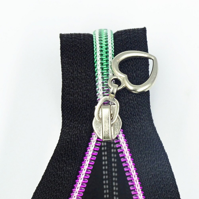 20/50 ks 50cm-90cm (20-36 palcov) nový 5# nylonový farebný zips s gradientným vzorom zubov