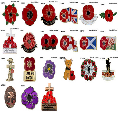 3D Poppy Flower Brooch Badges on Backpack Pin Brooch Lapel Pins Badge