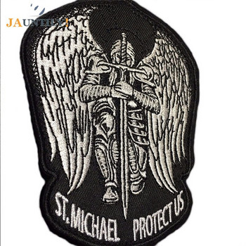 2019 New St. Michael protects America Tactical Army ISAF PATCH Wings Sword значки за дрехи Раница Hook&Loop закопчалка
