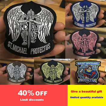 2019 New St. Michael protects America Tactical Army ISAF PATCH Wings Sword значки за дрехи Раница Hook&Loop закопчалка