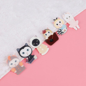Cute Cat lady Kitty Badges για ρούχα/τσάντα/παπούτσια εικονίδια σε σακίδιο 3D ακρυλικά σήματα Εικονίδιο καρφίτσα καρφίτσα καρφίτσα με κονκάρδα Δωρεάν αποστολή