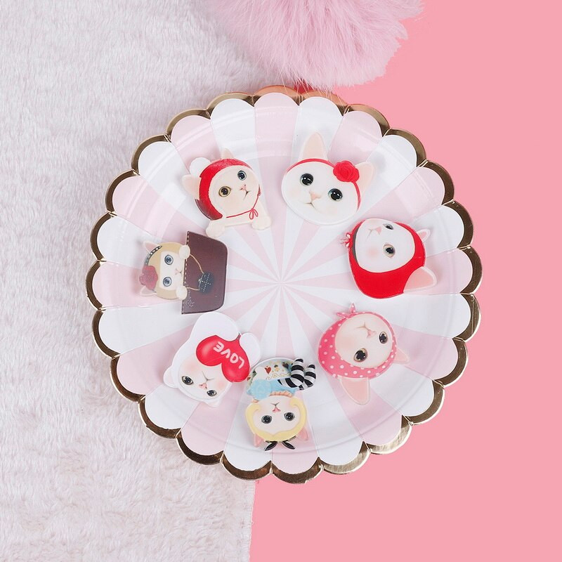 Armsa kassinaise kiisu märgid rõivaste/koti/jalatsite ikoonid seljakotil 3D akrüülist märgid märgi ikoon nööpnõel Pross Tasuta kohaletoimetamine