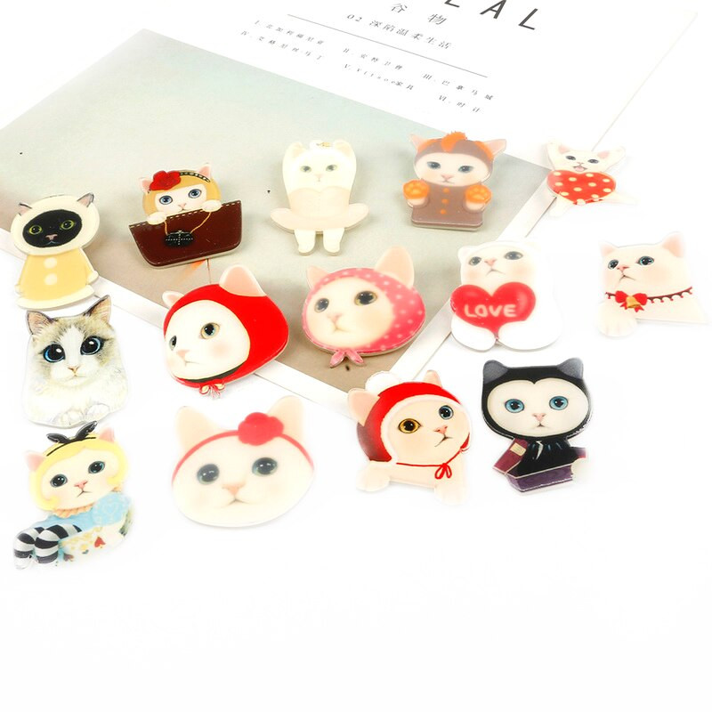 Armsa kassinaise kiisu märgid rõivaste/koti/jalatsite ikoonid seljakotil 3D akrüülist märgid märgi ikoon nööpnõel Pross Tasuta kohaletoimetamine