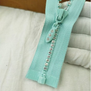 4 # 60/cm modă A fermoar cu strass fulger cu diamante strălucitoare Fermoare cu capăt deschis pentru cusut DIY geantă pentru haine accesorii