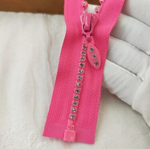 4 # 60/cm modă A fermoar cu strass fulger cu diamante strălucitoare Fermoare cu capăt deschis pentru cusut DIY geantă pentru haine accesorii