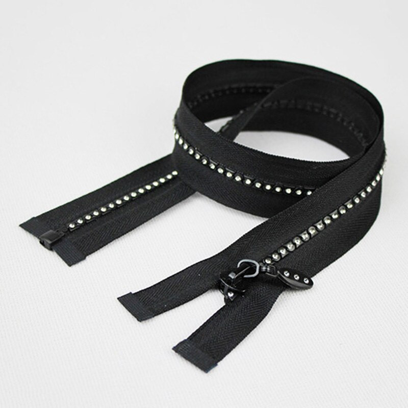 4 # 60/cm modă A fermoar cu strass fulger cu diamante strălucitoare Fermoare cu capăt deschis pentru cusut DIY geantă pentru haine accesorii