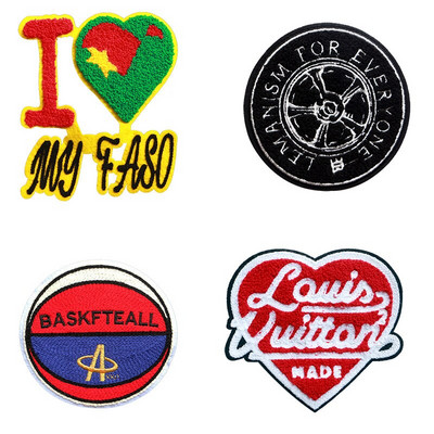 Fashion Cool Towel Round Logo Couple Heart English Patch Sewn DIY Badge Casual Wear T-shirt And Decorative Pants