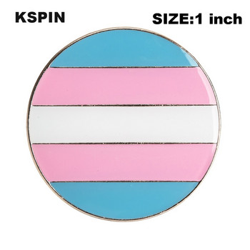 Μεταλλική καρφίτσα Transgender Flag Σετ σήμα  Pride Τετράγωνα κουμπιά για ρούχα 1τμχ
