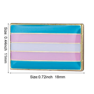 Metallist nööpnõel Transseksuaalide lipp Uhkusmärgi komplekt Kandilised nööbid riietele 1tk