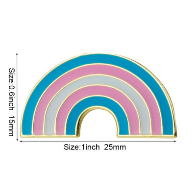 Metallist nööpnõel Transseksuaalide lipp Uhkusmärgi komplekt Kandilised nööbid riietele 1tk