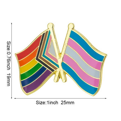 Metallist nööpnõel Transseksuaalide lipp Uhkusmärgi komplekt Kandilised nööbid riietele 1tk