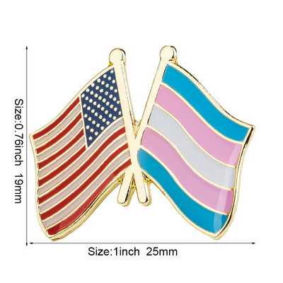 Metallist nööpnõel Transseksuaalide lipp Uhkusmärgi komplekt Kandilised nööbid riietele 1tk
