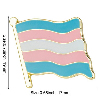 Metallist nööpnõel Transseksuaalide lipp Uhkusmärgi komplekt Kandilised nööbid riietele 1tk