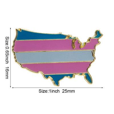 Metallist nööpnõel Transseksuaalide lipp Uhkusmärgi komplekt Kandilised nööbid riietele 1tk