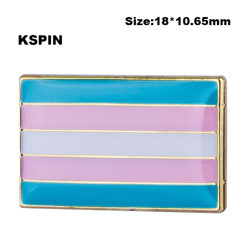 Metallist nööpnõel Transseksuaalide lipp Uhkusmärgi komplekt Kandilised nööbid riietele 1tk