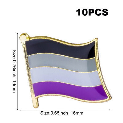 10db sok Büszkeség Interszex Büszkeség Aszexuális Büszkeség Biszexuális Panszexuális Genderqueer Transznemű hajtóka kitűző Bross ikonok