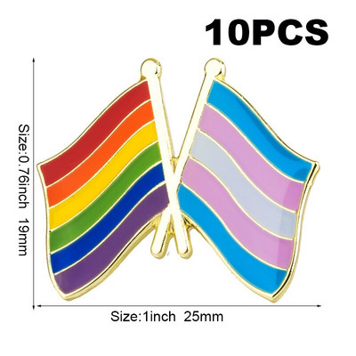 10db sok Büszkeség Interszex Büszkeség Aszexuális Büszkeség Biszexuális Panszexuális Genderqueer Transznemű hajtóka kitűző Bross ikonok