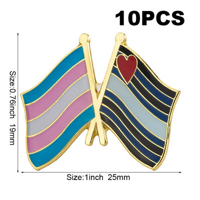 10db sok Büszkeség Interszex Büszkeség Aszexuális Büszkeség Biszexuális Panszexuális Genderqueer Transznemű hajtóka kitűző Bross ikonok