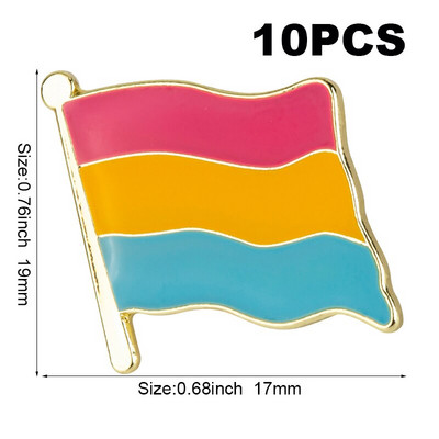 10db sok Büszkeség Interszex Büszkeség Aszexuális Büszkeség Biszexuális Panszexuális Genderqueer Transznemű hajtóka kitűző Bross ikonok