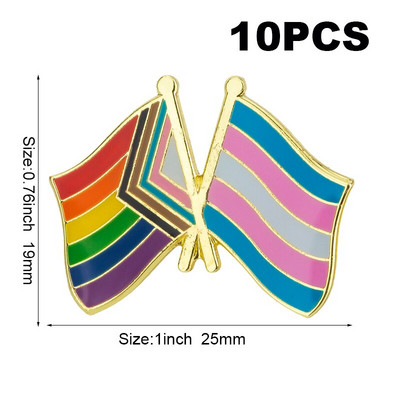 10db sok Büszkeség Interszex Büszkeség Aszexuális Büszkeség Biszexuális Panszexuális Genderqueer Transznemű hajtóka kitűző Bross ikonok