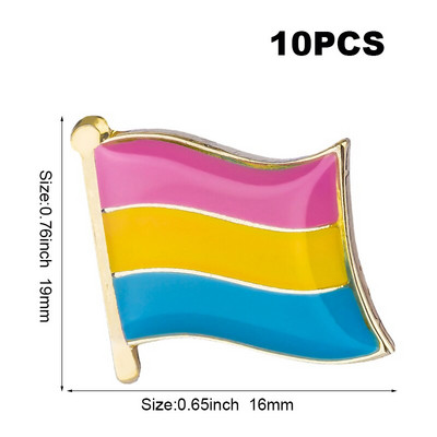 10db sok Büszkeség Interszex Büszkeség Aszexuális Büszkeség Biszexuális Panszexuális Genderqueer Transznemű hajtóka kitűző Bross ikonok