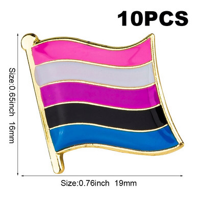 10db sok Büszkeség Interszex Büszkeség Aszexuális Büszkeség Biszexuális Panszexuális Genderqueer Transznemű hajtóka kitűző Bross ikonok