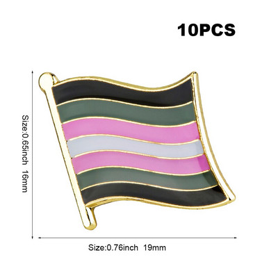 10db sok Büszkeség Interszex Büszkeség Aszexuális Büszkeség Biszexuális Panszexuális Genderqueer Transznemű hajtóka kitűző Bross ikonok