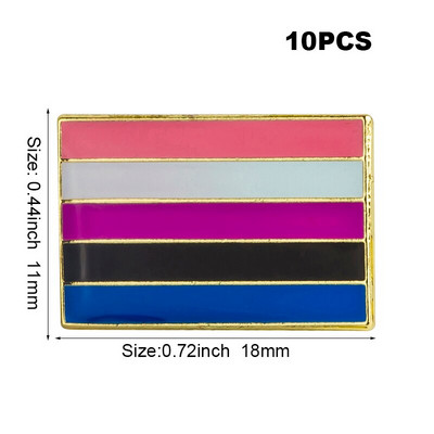 10 tk palju LGBT uhkusemärk Transsooline Sooline Fluid Aromantiline Genderqueer Panseksuaal Biseksuaal Aseksuaalne mittebinaarne huulepulk