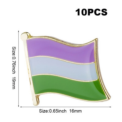 10 tk palju LGBT uhkusemärk Transsooline Sooline Fluid Aromantiline Genderqueer Panseksuaal Biseksuaal Aseksuaalne mittebinaarne huulepulk