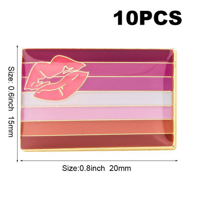 10 tk palju LGBT uhkusemärk Transsooline Sooline Fluid Aromantiline Genderqueer Panseksuaal Biseksuaal Aseksuaalne mittebinaarne huulepulk