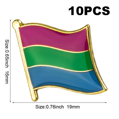 10 tk palju LGBT uhkusemärk Transsooline Sooline Fluid Aromantiline Genderqueer Panseksuaal Biseksuaal Aseksuaalne mittebinaarne huulepulk