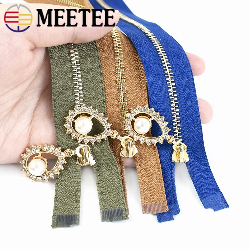 5 vnt. 3# metaliniai užtrauktukai 40-70 cm atviro galo užtrauktukai su kalnų krištolais Patraukti kuprinė Krepšys Drabužiai Striukė Dekoratyviniai užtrauktukų siuvimo priedai