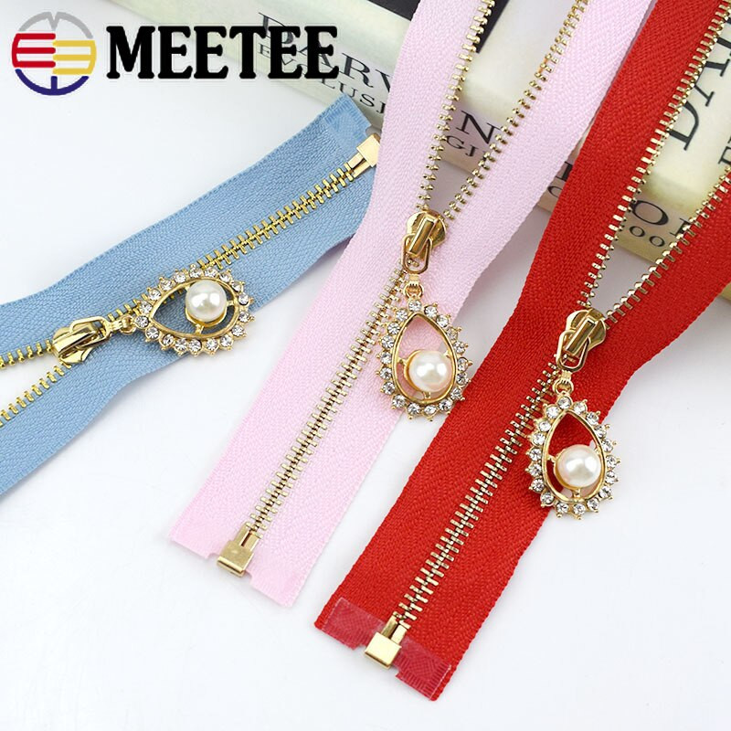 5 vnt. 3# metaliniai užtrauktukai 40-70 cm atviro galo užtrauktukai su kalnų krištolais Patraukti kuprinė Krepšys Drabužiai Striukė Dekoratyviniai užtrauktukų siuvimo priedai