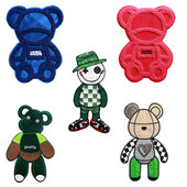 Χαριτωμένο δροσερό κέντημα πετσέτας Animal Mixed Color Bear Bright Piece Clown DIY υφασμάτινο αυτοκόλλητο σήμα Παιδικό casual μπλουζάκι παλτό