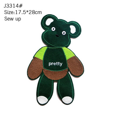 Χαριτωμένο δροσερό κέντημα πετσέτας Animal Mixed Color Bear Bright Piece Clown DIY υφασμάτινο αυτοκόλλητο σήμα Παιδικό casual μπλουζάκι παλτό