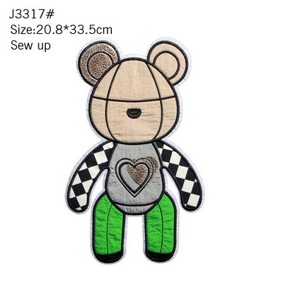 Χαριτωμένο δροσερό κέντημα πετσέτας Animal Mixed Color Bear Bright Piece Clown DIY υφασμάτινο αυτοκόλλητο σήμα Παιδικό casual μπλουζάκι παλτό