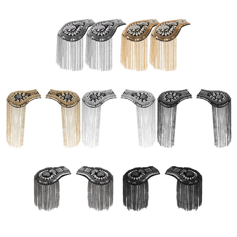 2 tk õlg Epaulette Vintage Epaulettes Epaulet Käsitsi valmistatud tutikett Epaulet õlalauad Märg Pross Ülikonna aksessuaarid